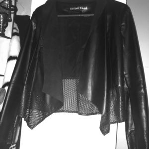 Cute Detailed Soft Italian Pleather Jacket